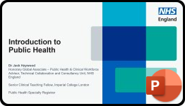 Image of front page, Introduction to public Health GLO Induction Dec 2024